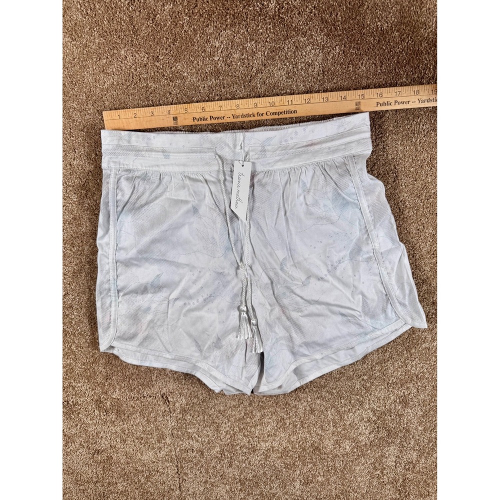 Travis Mathew Womens Floral Casual Shorts Light Grey Elastic Waist Tassel Size L - Picture 3 of 7